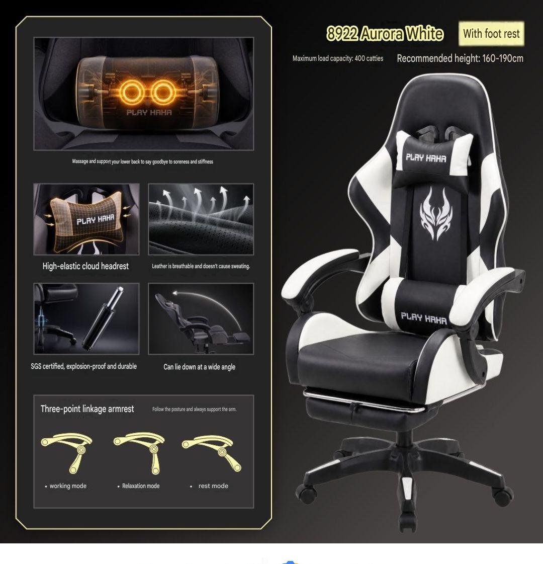 Ergonomic Gaming Chair Adjustable Reclining Computer Chair Comfortable Esports Office Swivel Chair for Home and Streamers