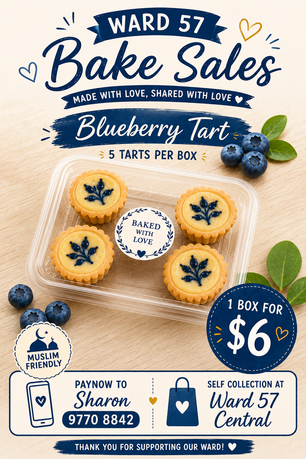 Blueberry tarts (5 in a box)