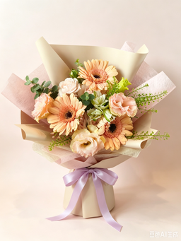 RF Blush Harmony (3 Peach Gerbera) - FB2603