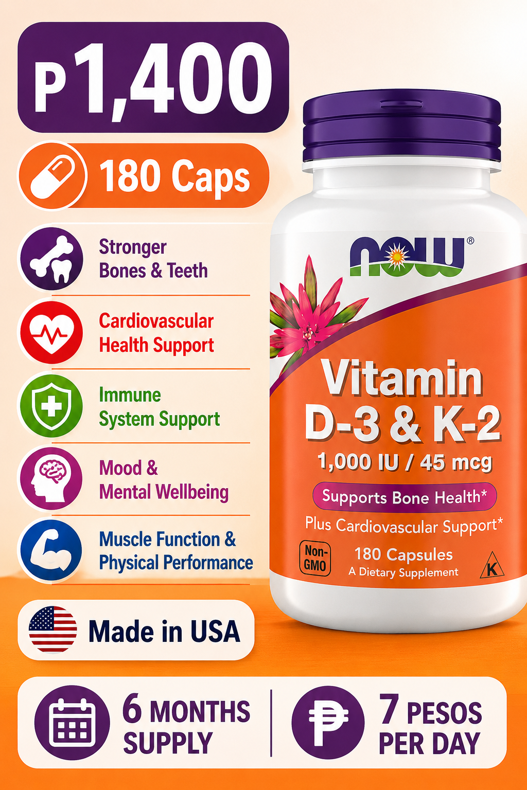 Vitamin D3 & K2 
