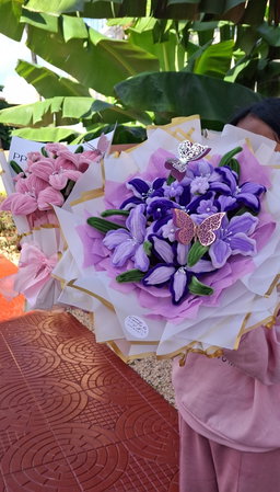 Giant purple bouquet