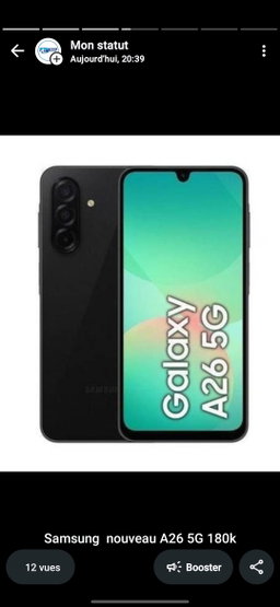Téléphone portable Samsung A26 256gb 8gb couleur noire