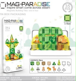 35-Piece Magnetic Building Tiles Set