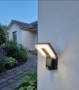 Solar Angle-Head Exterior LED Sconce