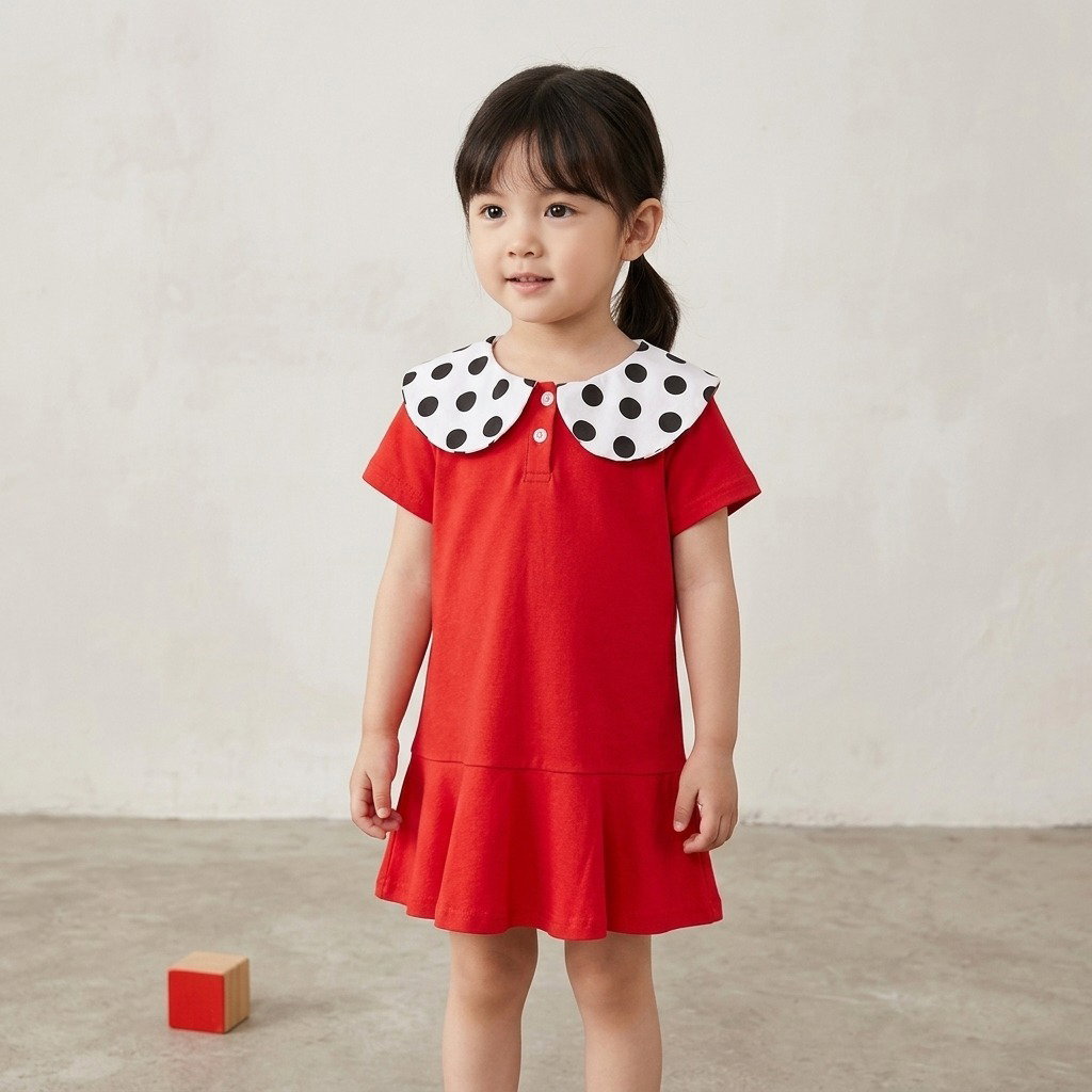 Baby Girls Dress   With Polka Dot_0