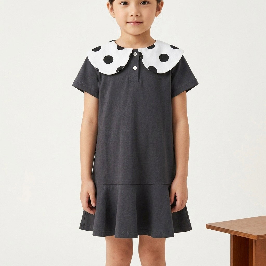 Baby Girls Dress   With Polka Dot_6