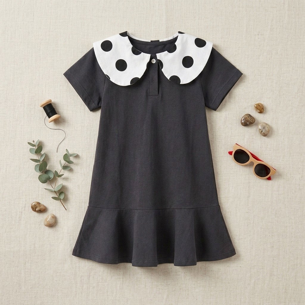 Baby Girls Dress   With Polka Dot_7