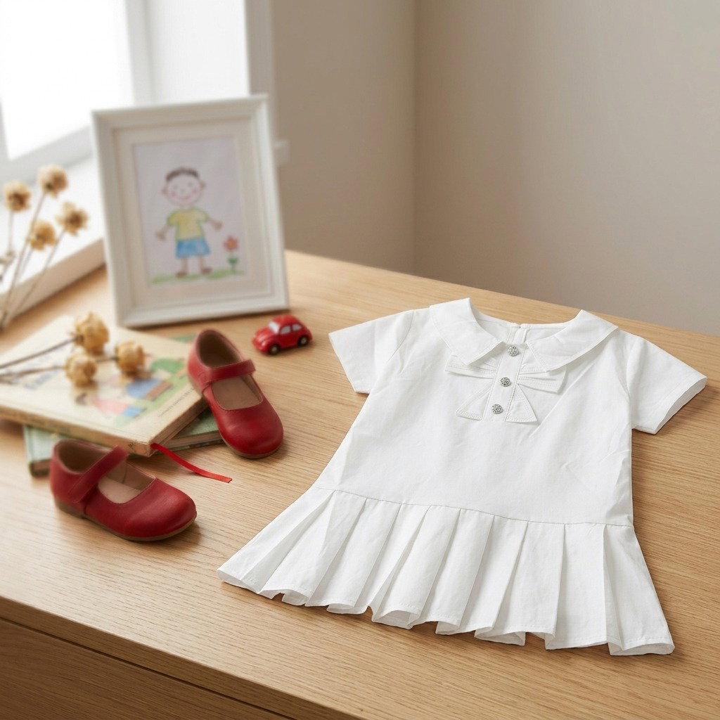 Baby Girls Dress (Plain White)