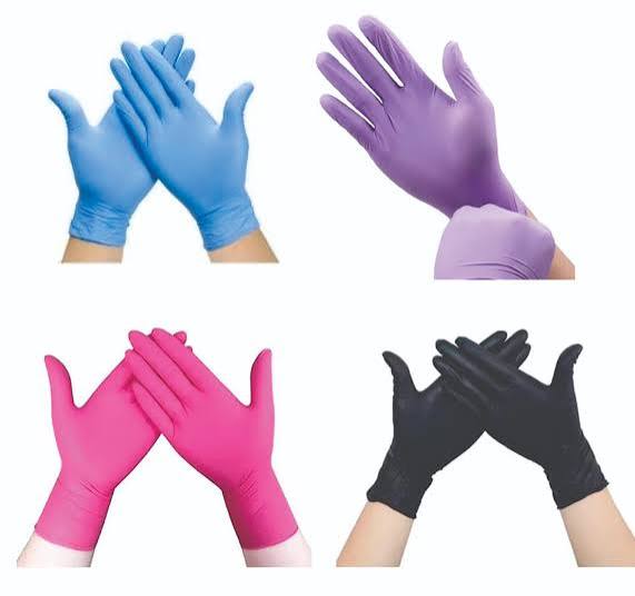 Guante Nitrilo (S-M-L) azul-rosada-negro PK/100