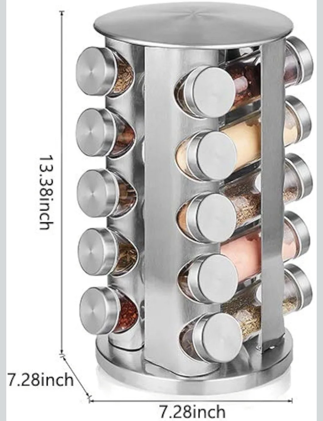 20-Jar Stainless Steel Rotating Spice Carousel_2