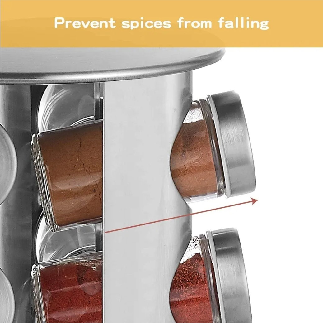 20-Jar Stainless Steel Rotating Spice Carousel_1