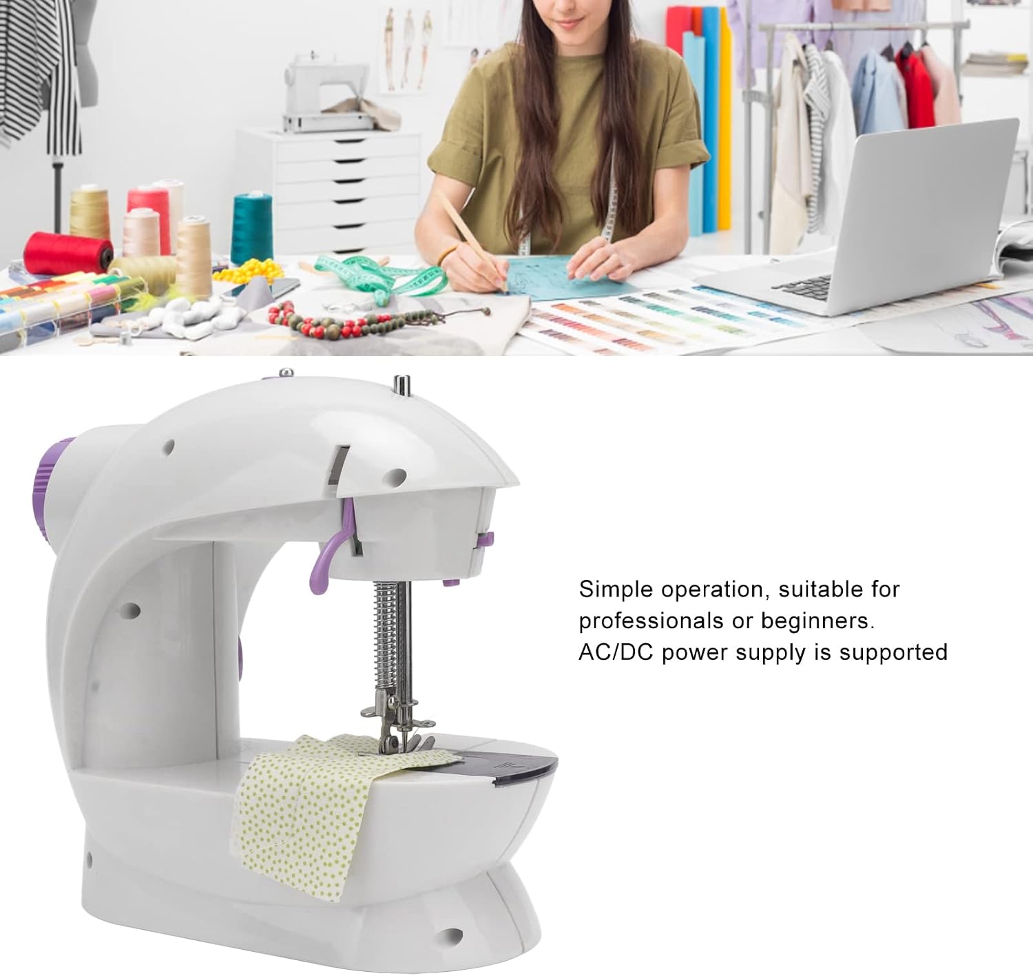 Mini Sewing Machine with Foot Pedal & LED Light_1