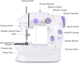 Mini Sewing Machine with Foot Pedal & LED Light