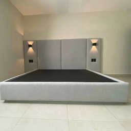 Headboard with pedestals and base frame