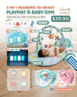 3-in-1 Baby Playmat & Gym