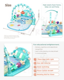 3-in-1 Baby Playmat & Gym