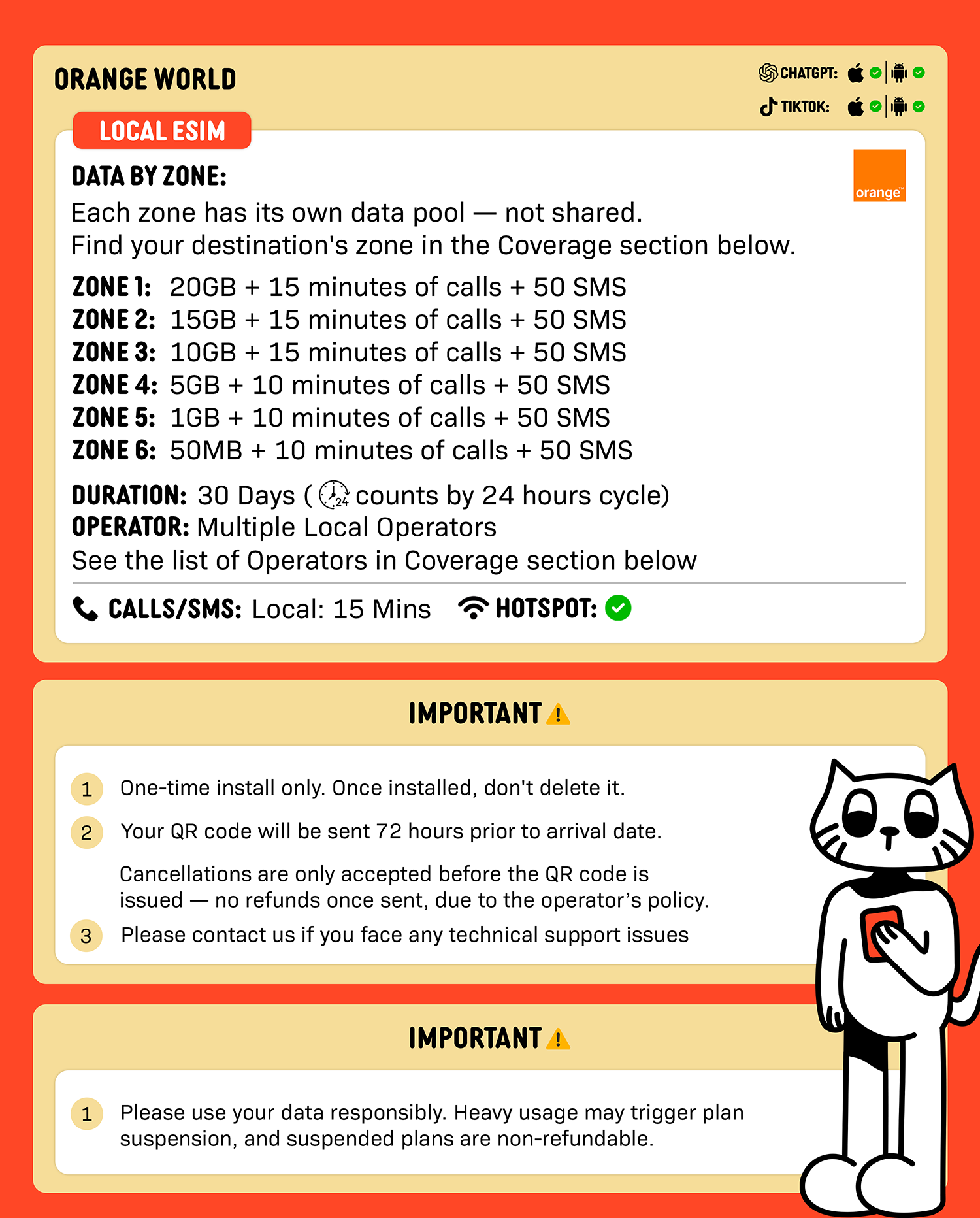 SIMPLY UK/Europe Orange World Global eSIM | 20GB 30 Days + Calls Local eSIM_2