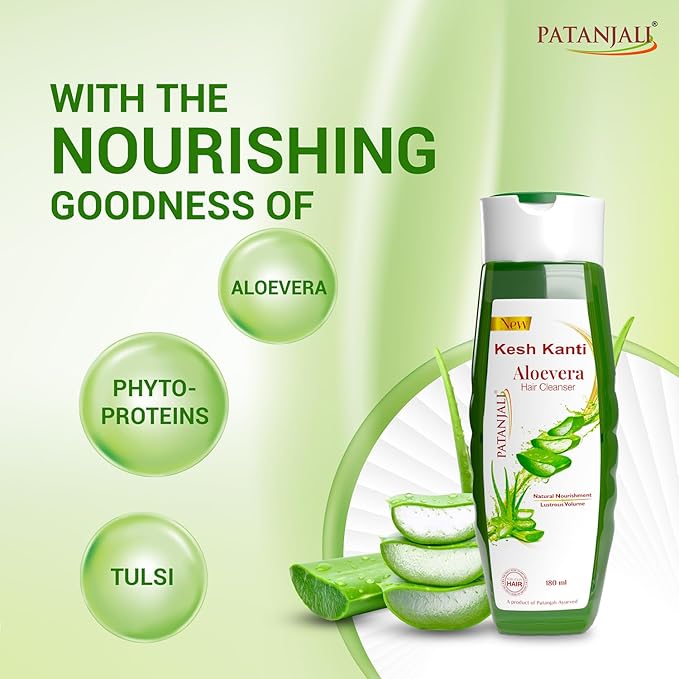 Patanjali Kesh Kanti Aloe Vera Hair Cleanser Herbal Shampoo | 180ml_3