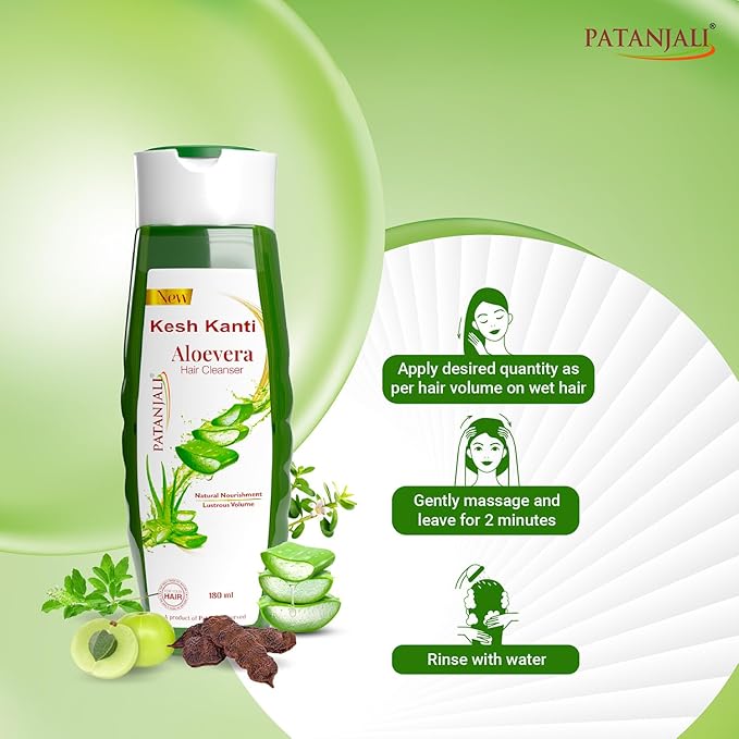 Patanjali Kesh Kanti Aloe Vera Hair Cleanser Herbal Shampoo | 180ml_1