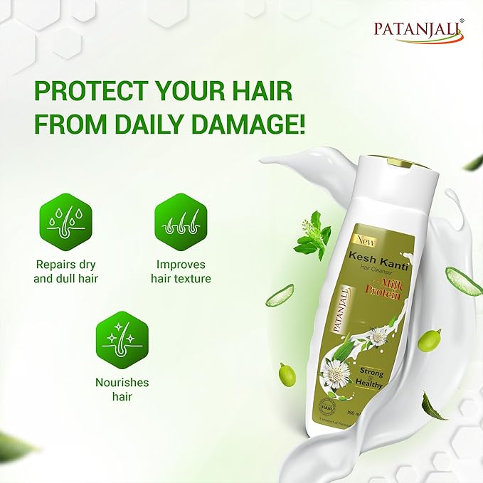 Patanjali Kesh Kanti Milk Protein Shampoo Hair Cleanser | 180ml _2