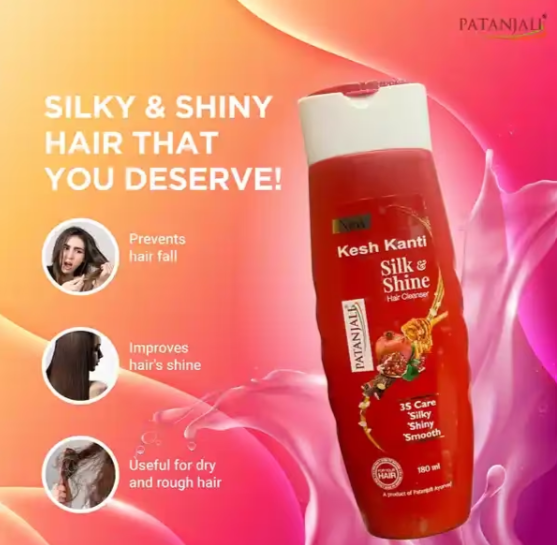Patanjali Kesh Kanti Silk And Shine Hair Cleanser -180ml_4