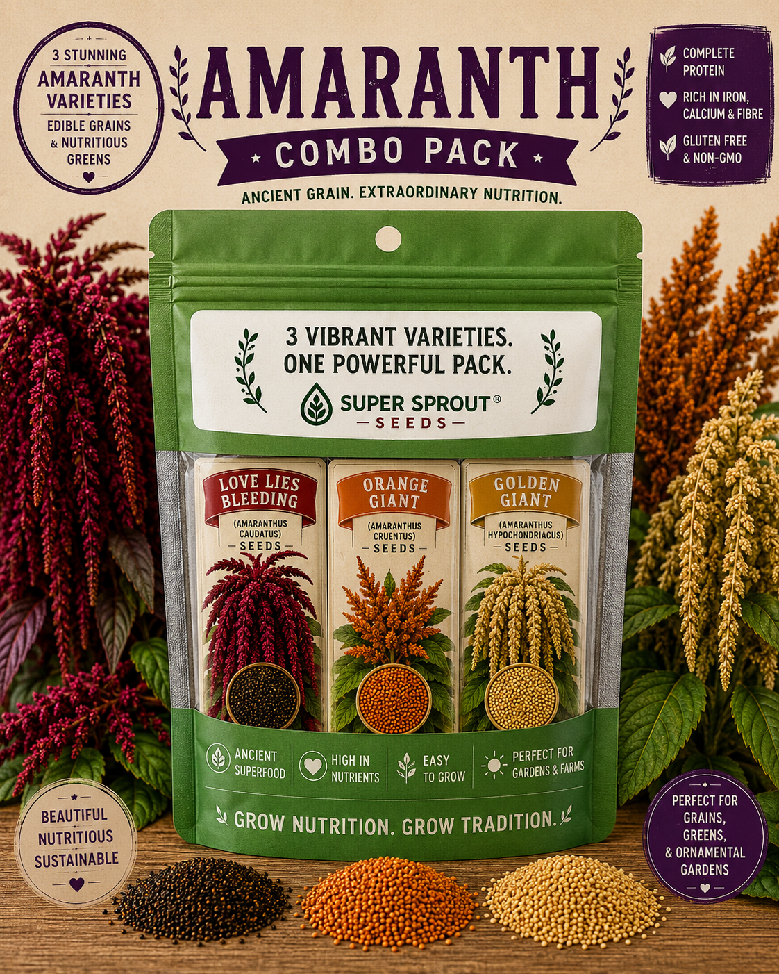 Amaranth combo pack x 3 packs