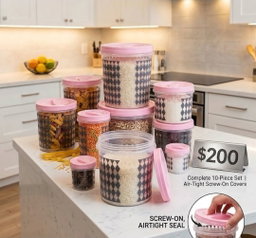 10-Piece Airtight Screw-Top Food Storage Container Set