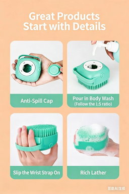 Silicone Massage Bath Brush