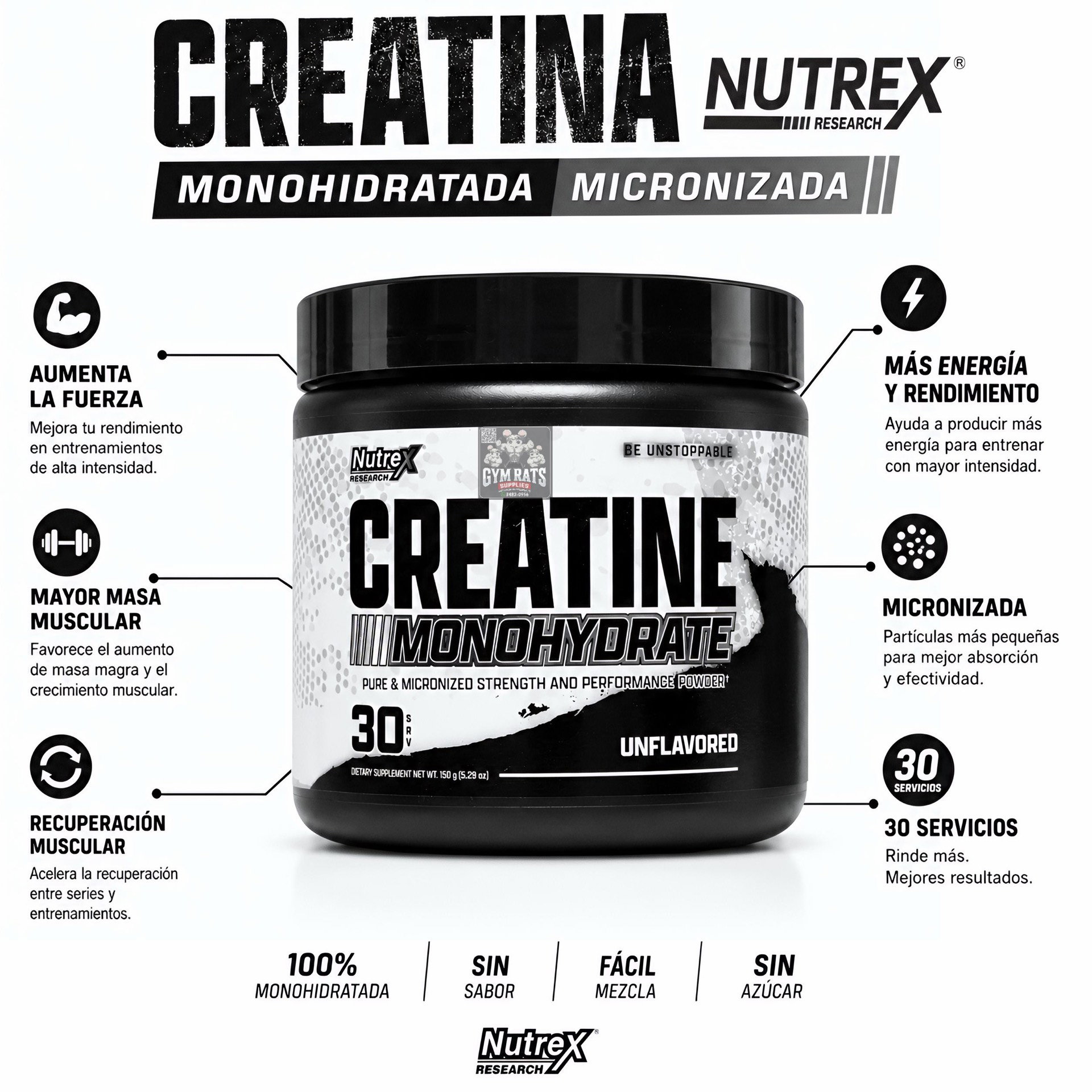 Creatina Nutrex 30 servicios_0