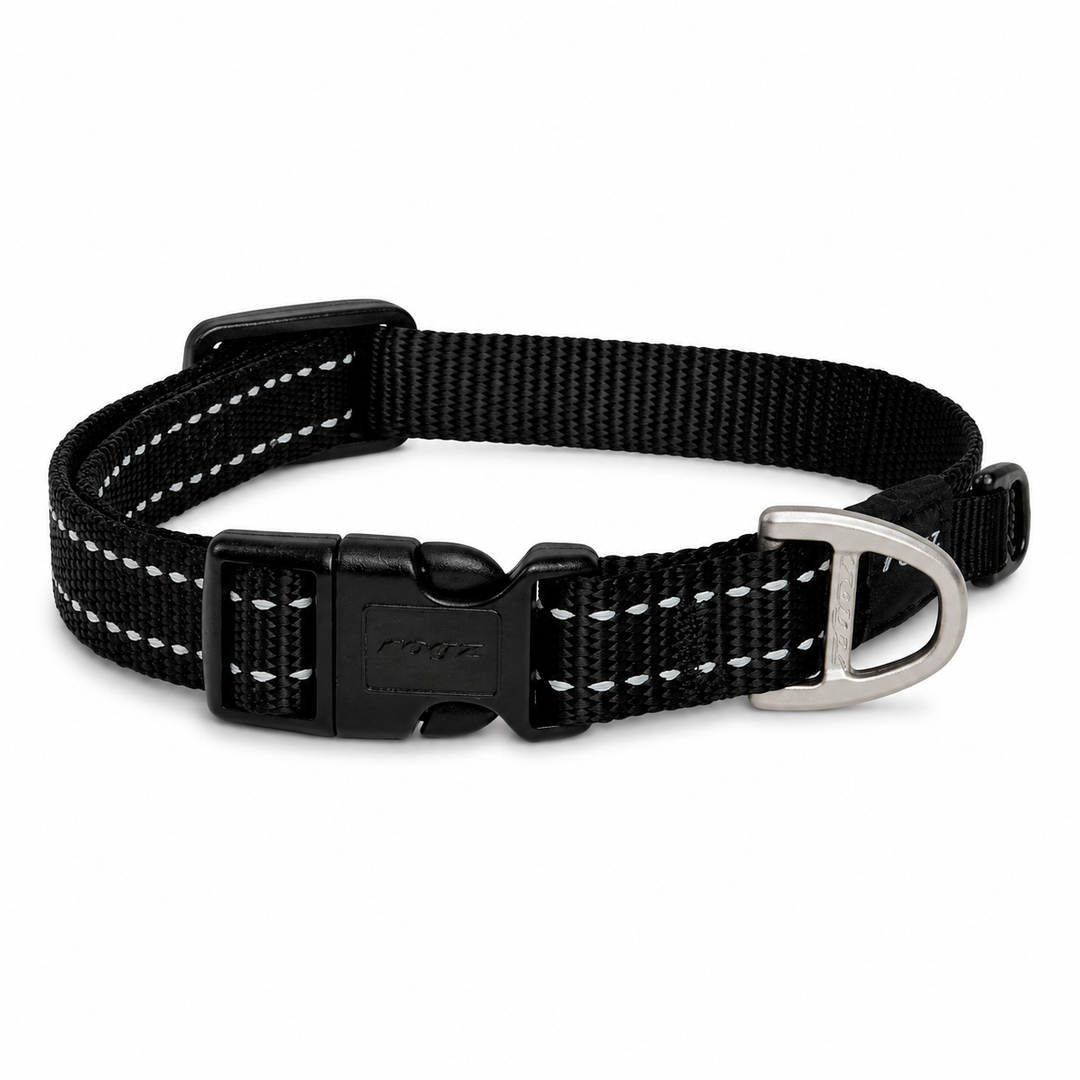 ROGZ- CLASSIC DOG COLLAR XL - BLACK