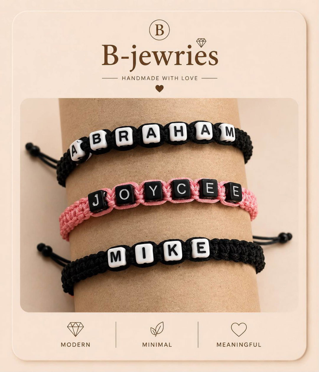 Colorful thread Name bracelet
