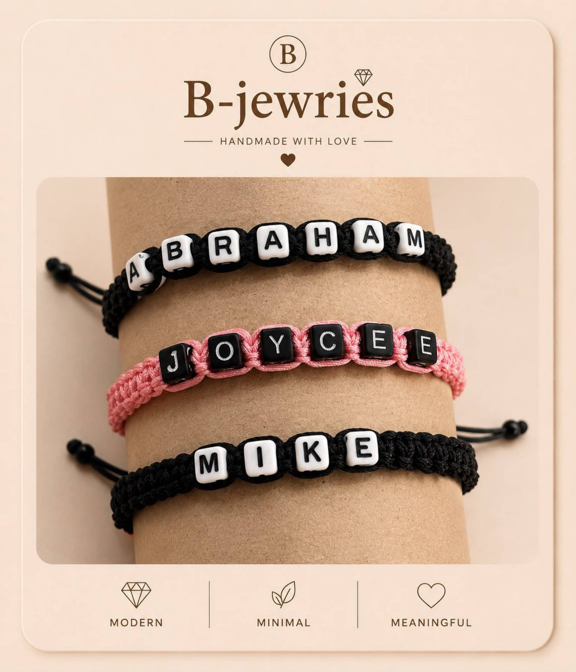 Colorful thread Name bracelet_0