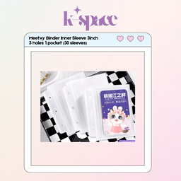Meetxy Binder Inner Sleeve 3inch 3holes 1pocket (30 sleeves)