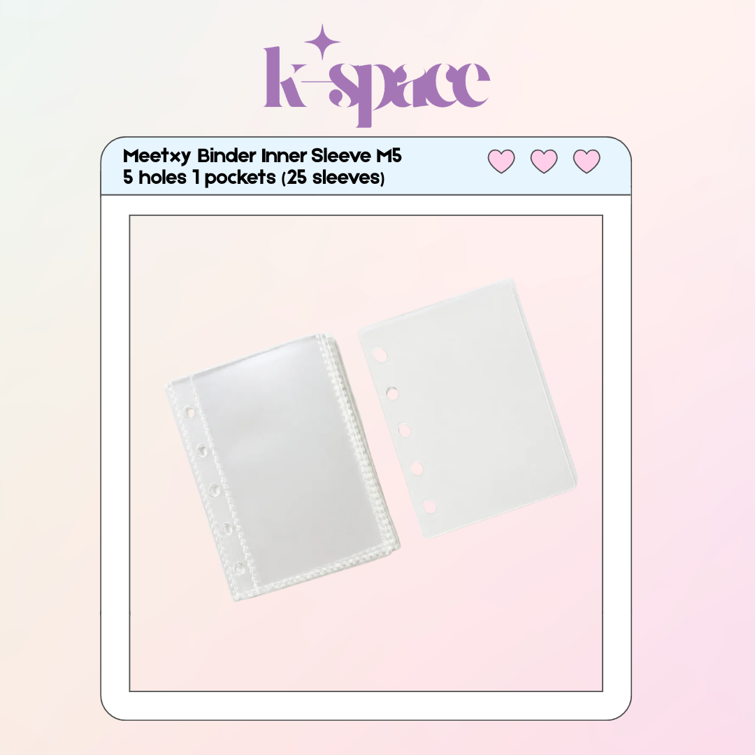 Meetxy Binder Inner Sleeve M5 5holes 1pocket (25 sleeves)_0
