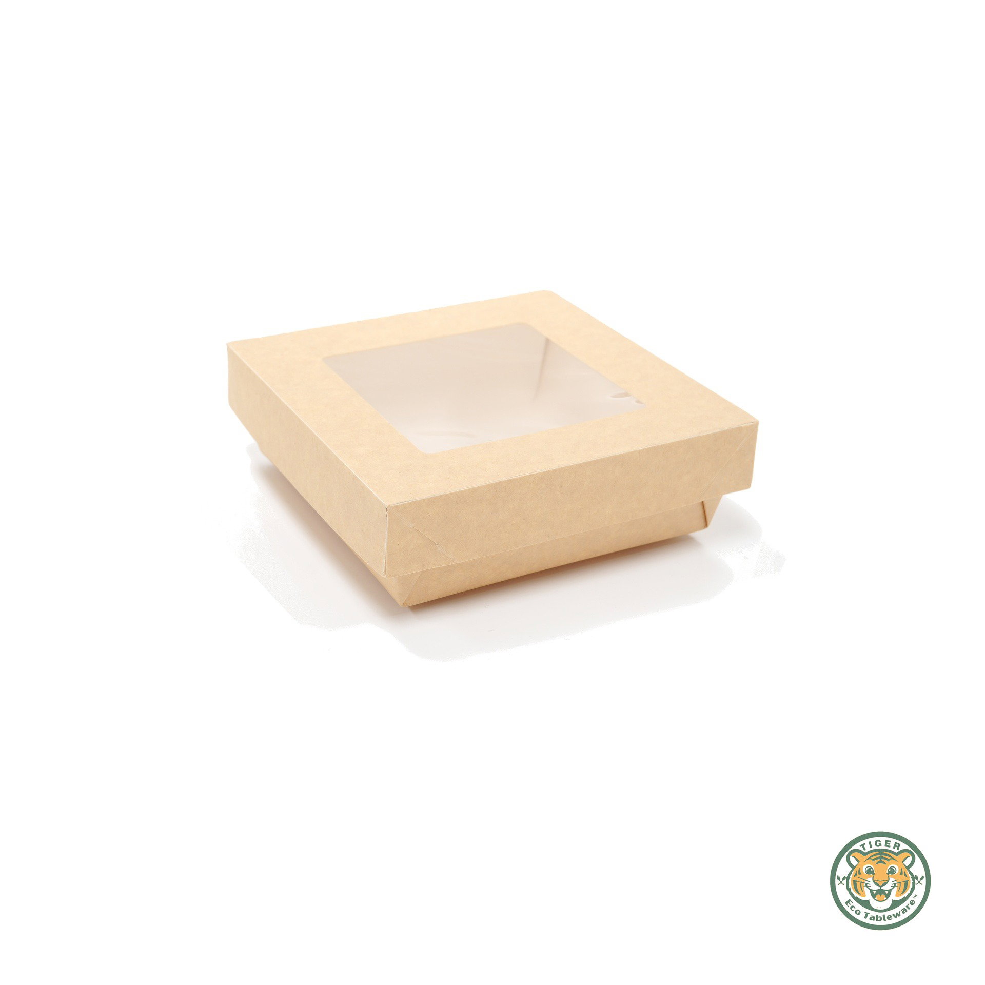 Paper Boat Tray with Window Lid / 130×130×50mm / Brown (RM0.388/pc)_1