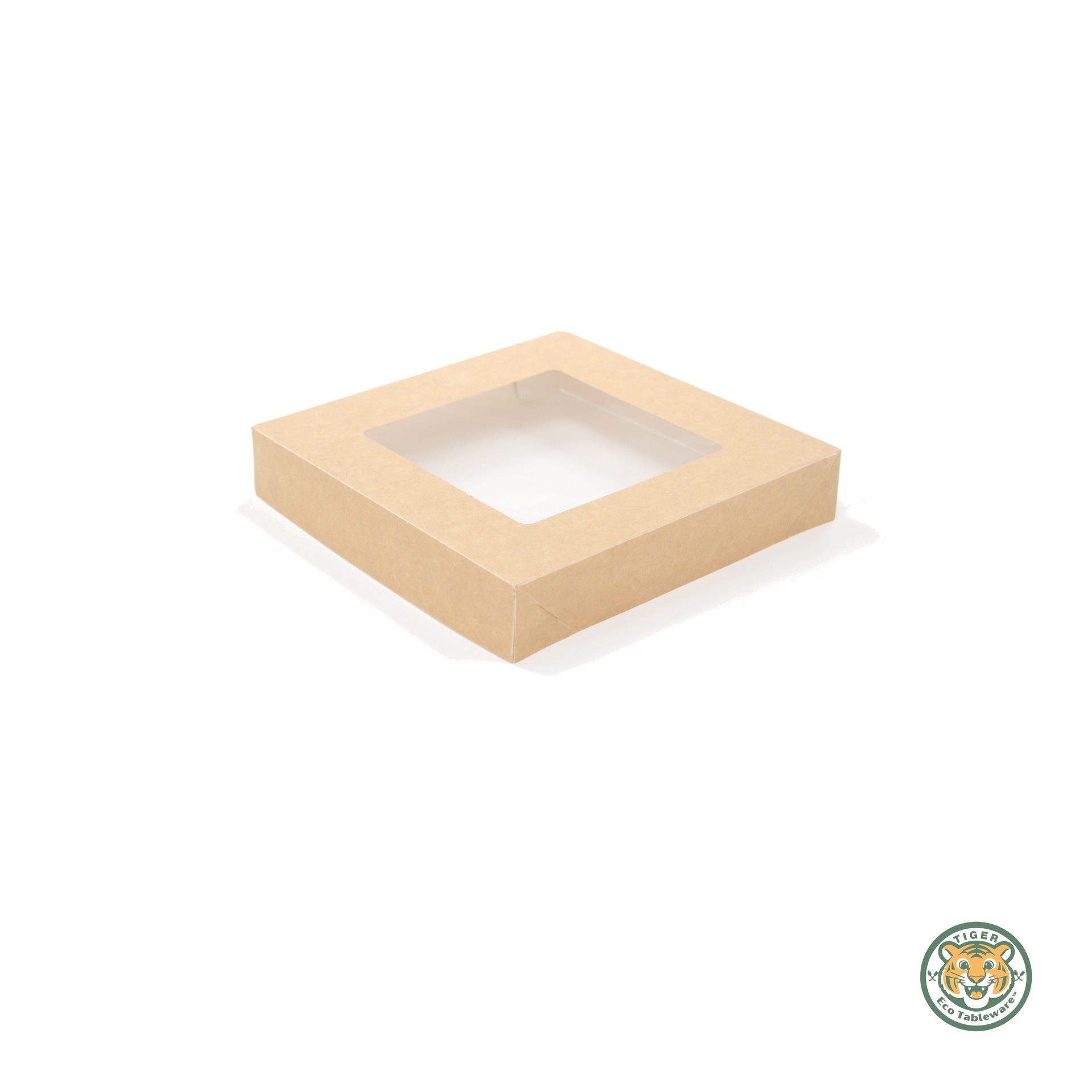 Paper Boat Tray with Window Lid / 130×130×50mm / Brown (RM0.388/pc)_3