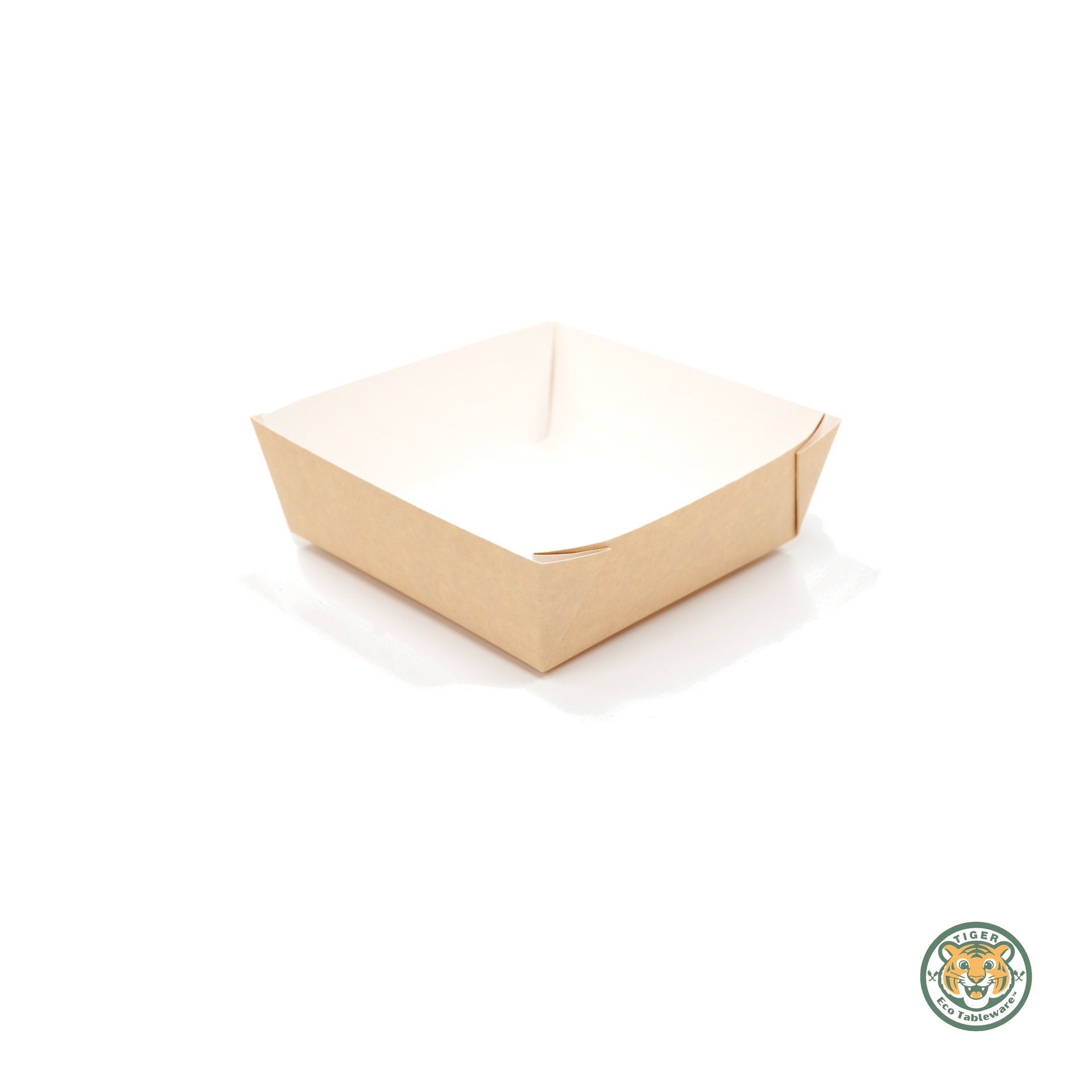 Paper Boat Tray with Window Lid / 130×130×50mm / Brown (RM0.388/pc)_2