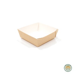 Paper Boat Tray with Window Lid / 130×130×50mm / Brown (RM0.388/pc)