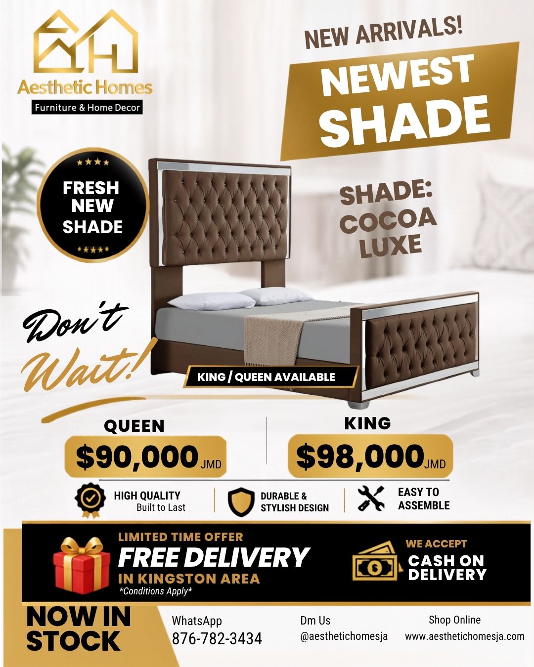 Aesthetic bed frame - King / Queen _3