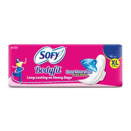 Sofy Bodyfit Sanitary Pads | XL | 18 Pads | 3 packs together