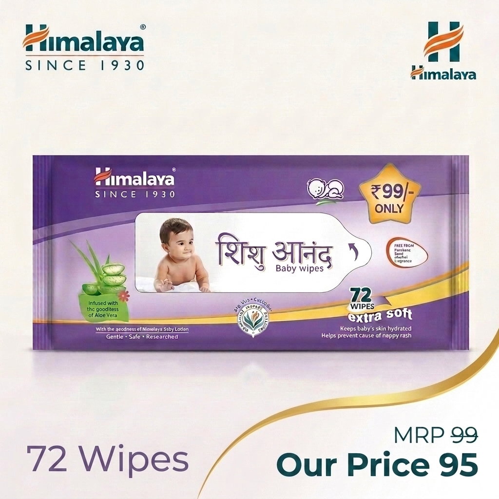 Himalaya Shishu Anand | Baby Wipes | 72 Wipes | Aloe Vera_3
