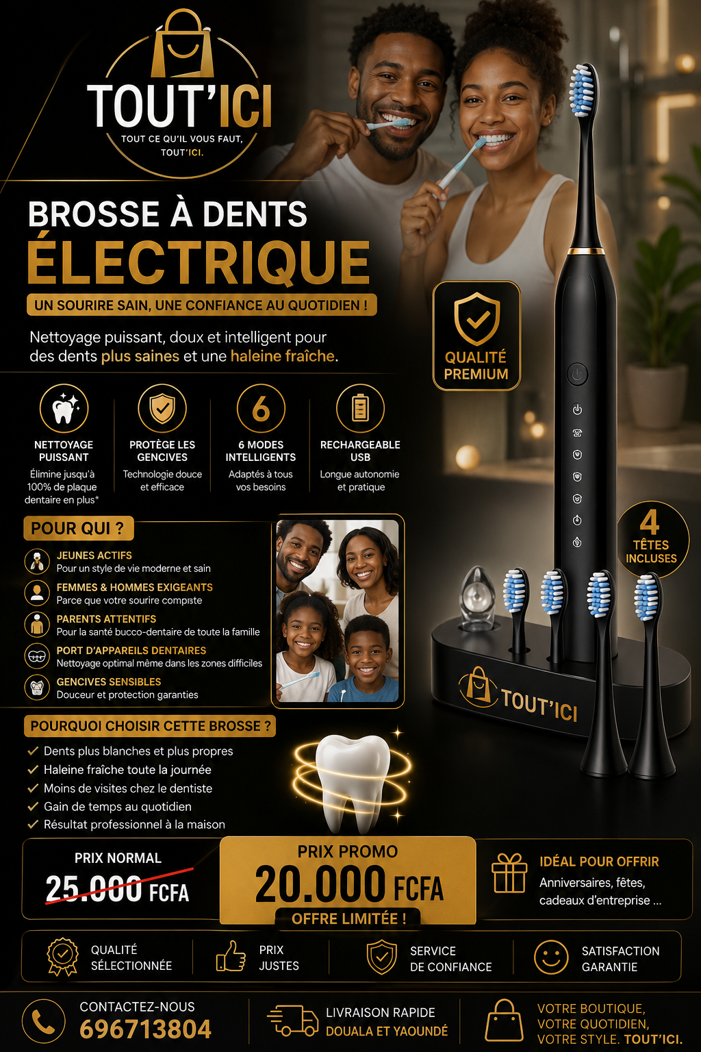 Brosse a dent électrique avec Station de charge 