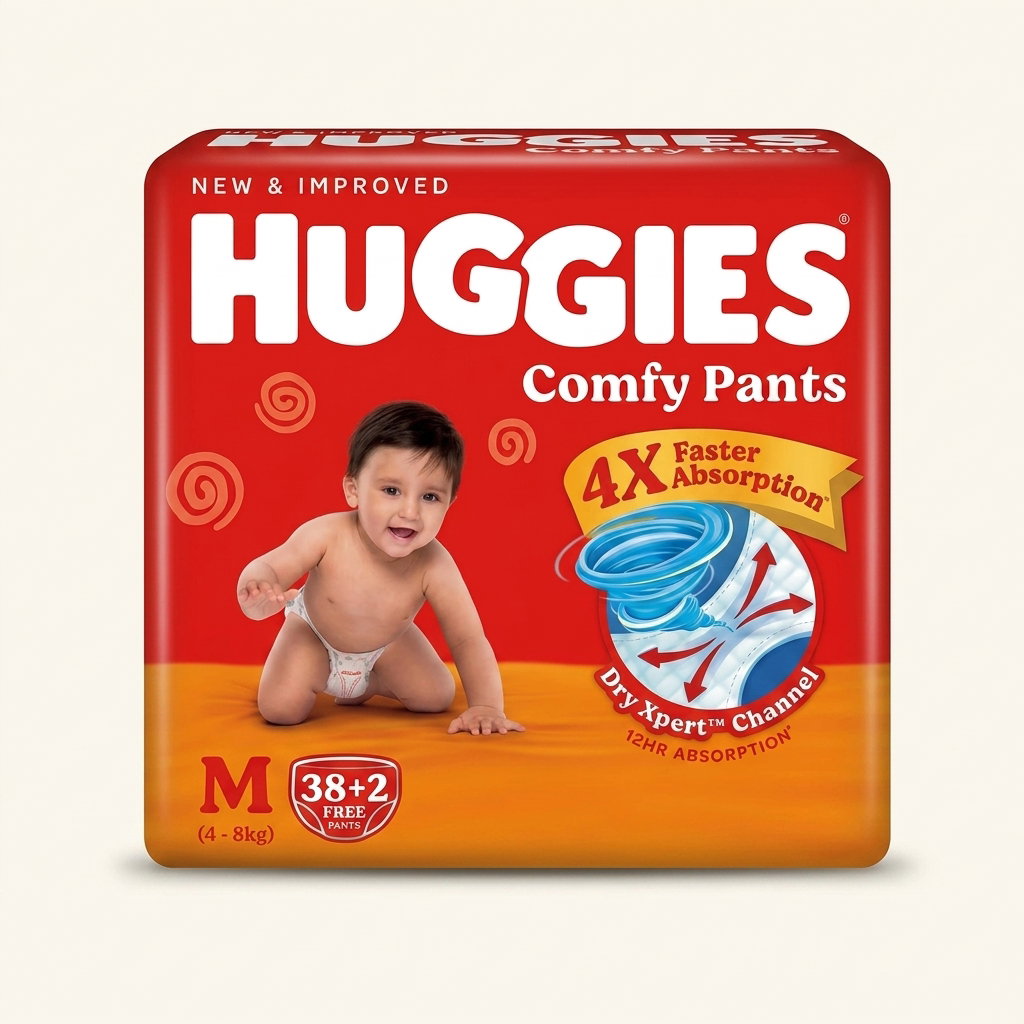 Huggies Comfy Pants |  M  | 38+2 FREE Pants |  (4 - 8kg)_0