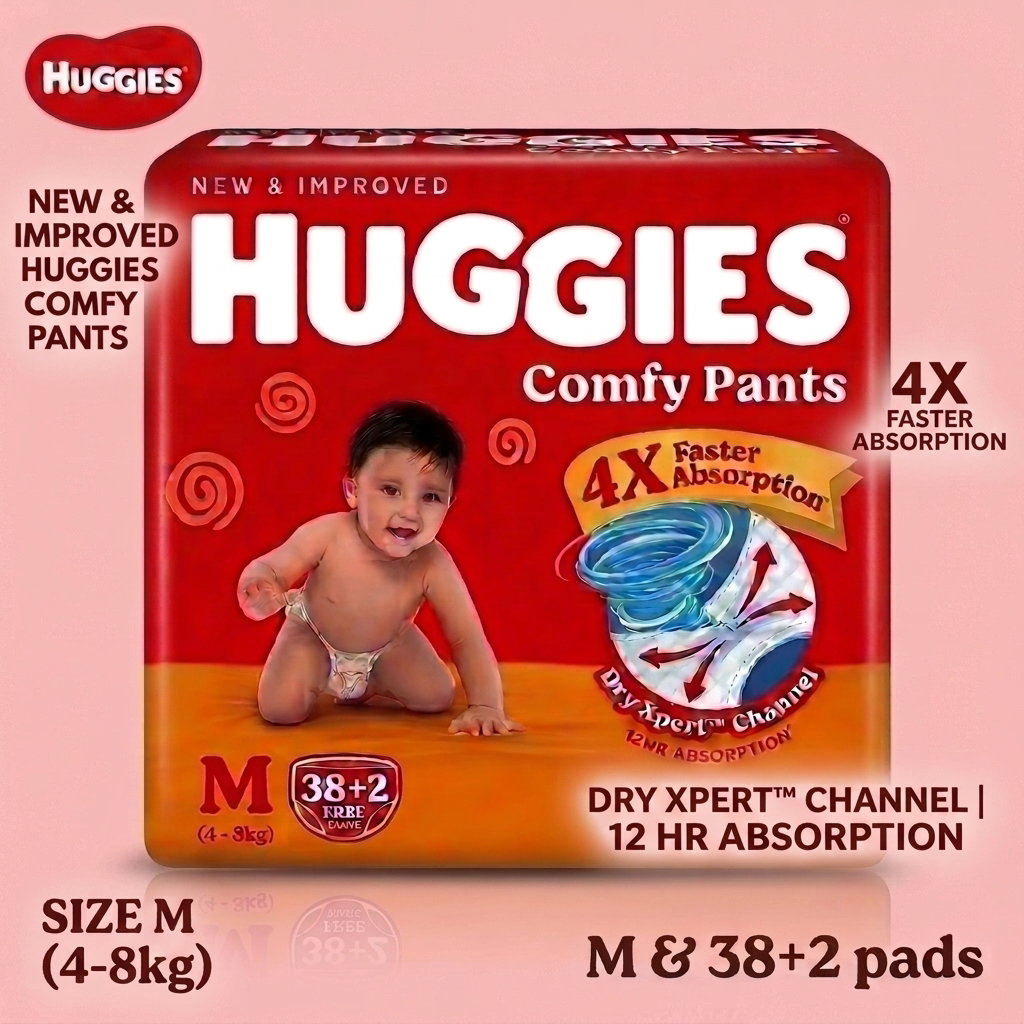 Huggies Comfy Pants |  M  | 38+2 FREE Pants |  (4 - 8kg)_8