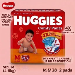 Huggies Comfy Pants |  M  | 38+2 FREE Pants |  (4 - 8kg)