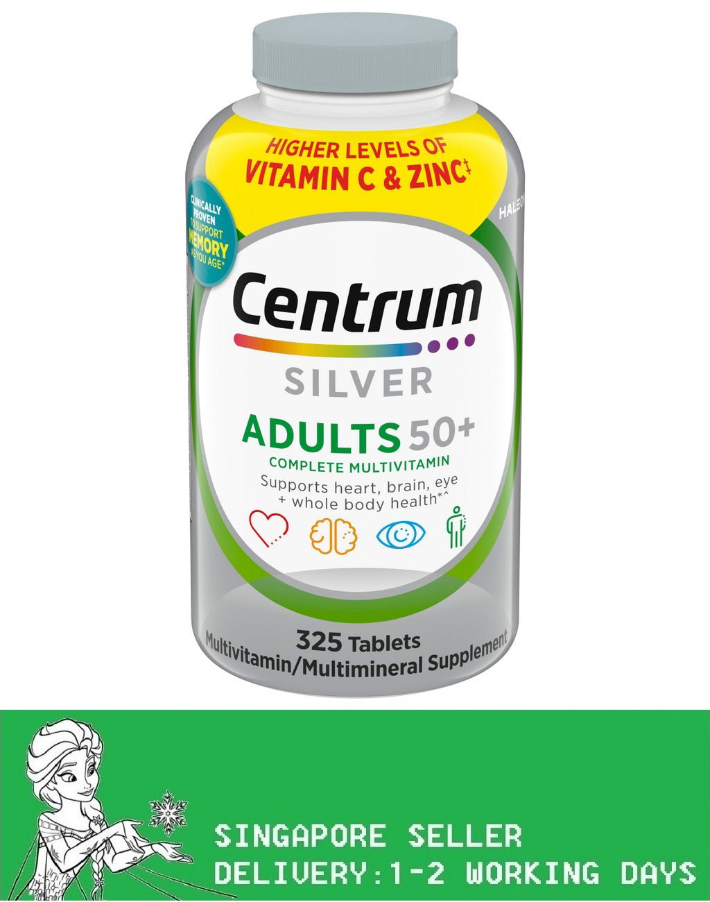 Centrum Silver Adults 50+ Multivitamin, 325 Tablets(Exp:02/2028)