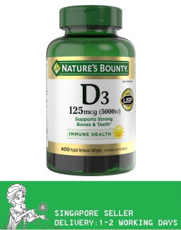 Nature's Bounty Vitamin D3 125 mcg, 400 Softgels(Exp:08/2028)