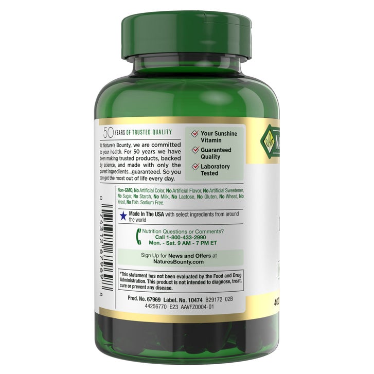 Nature's Bounty Vitamin D3 125 mcg, 400 Softgels(Exp:08/2028)_1