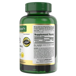 Nature's Bounty Vitamin D3 125 mcg, 400 Softgels(Exp:08/2028)