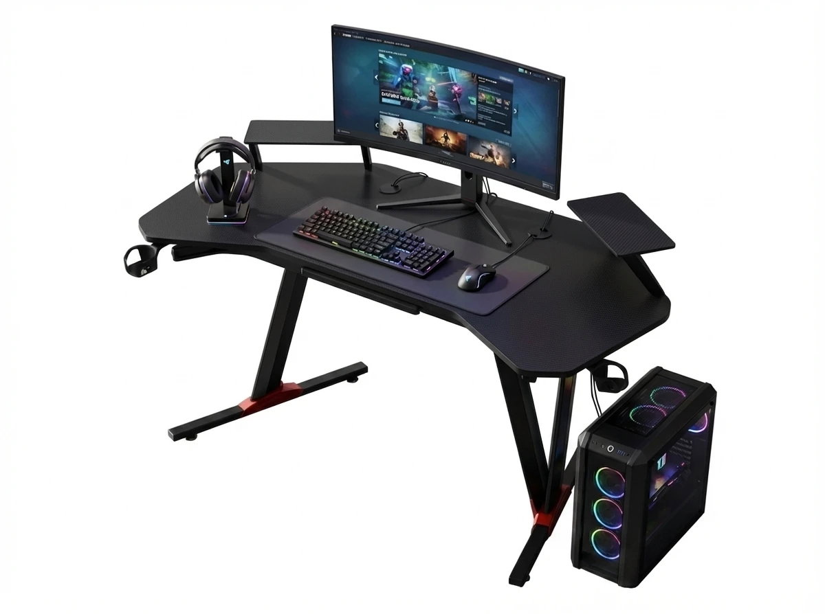 Mesa Gaming AOR SPORT M8 - Novo Modelo 180CM com Estrutura Metálica e Superfície em Fibra de Carbono de Alta Qualidade_1